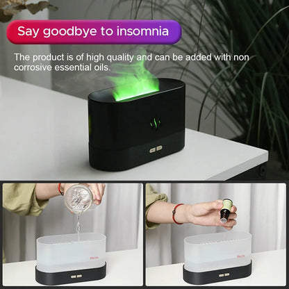 Vaporia Aroma Diffuser Air Humidifier LED Essential Oil Flame Lamp