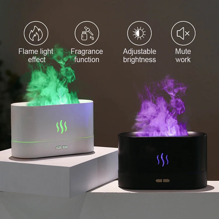 Vaporia Aroma Diffuser Air Humidifier LED Essential Oil Flame Lamp