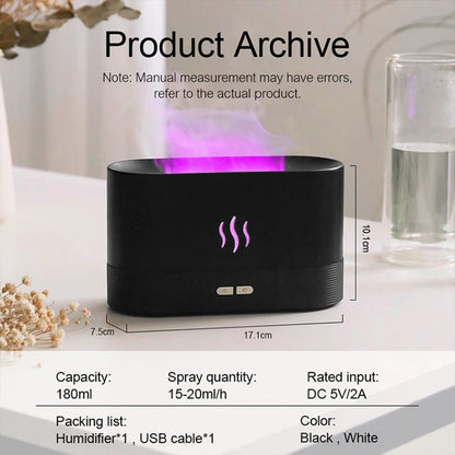 Vaporia Aroma Diffuser Air Humidifier LED Essential Oil Flame Lamp